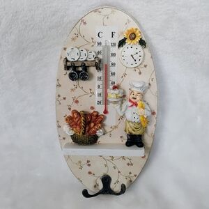 Kitchen Wall Hanging Decor 9" House Thermometer w/ Hook Chef Vtg Inspired I